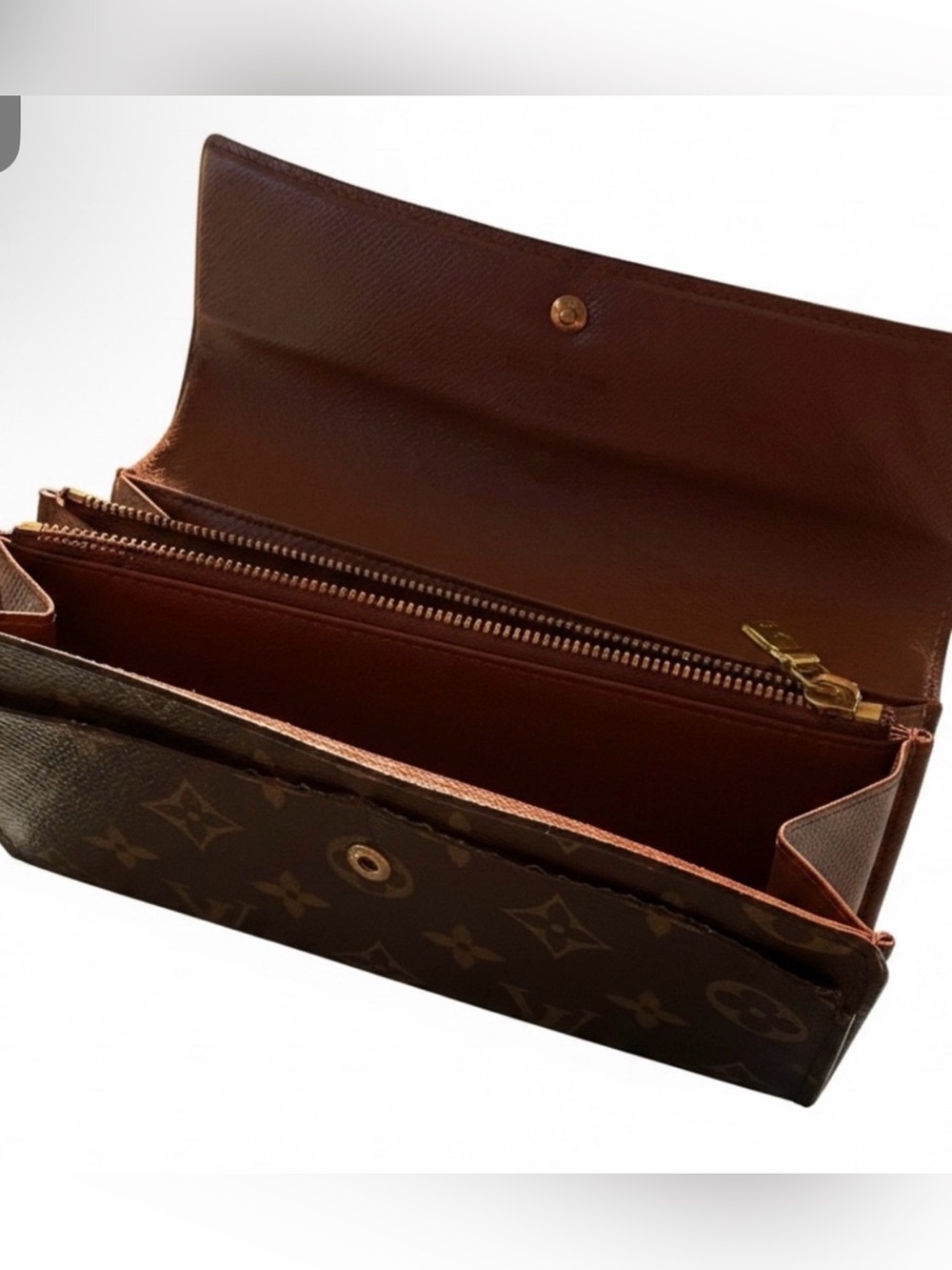 Louis Vuitton Emilie Wallet Monogram Canvas Brown Long Wallet Snap Closure LV - Picture 15 of 15